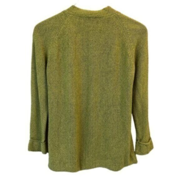Sigrid Olsen | Women's Green Fleck Long Sleeves Open Cardigan Size Small - Picture 4 of 8